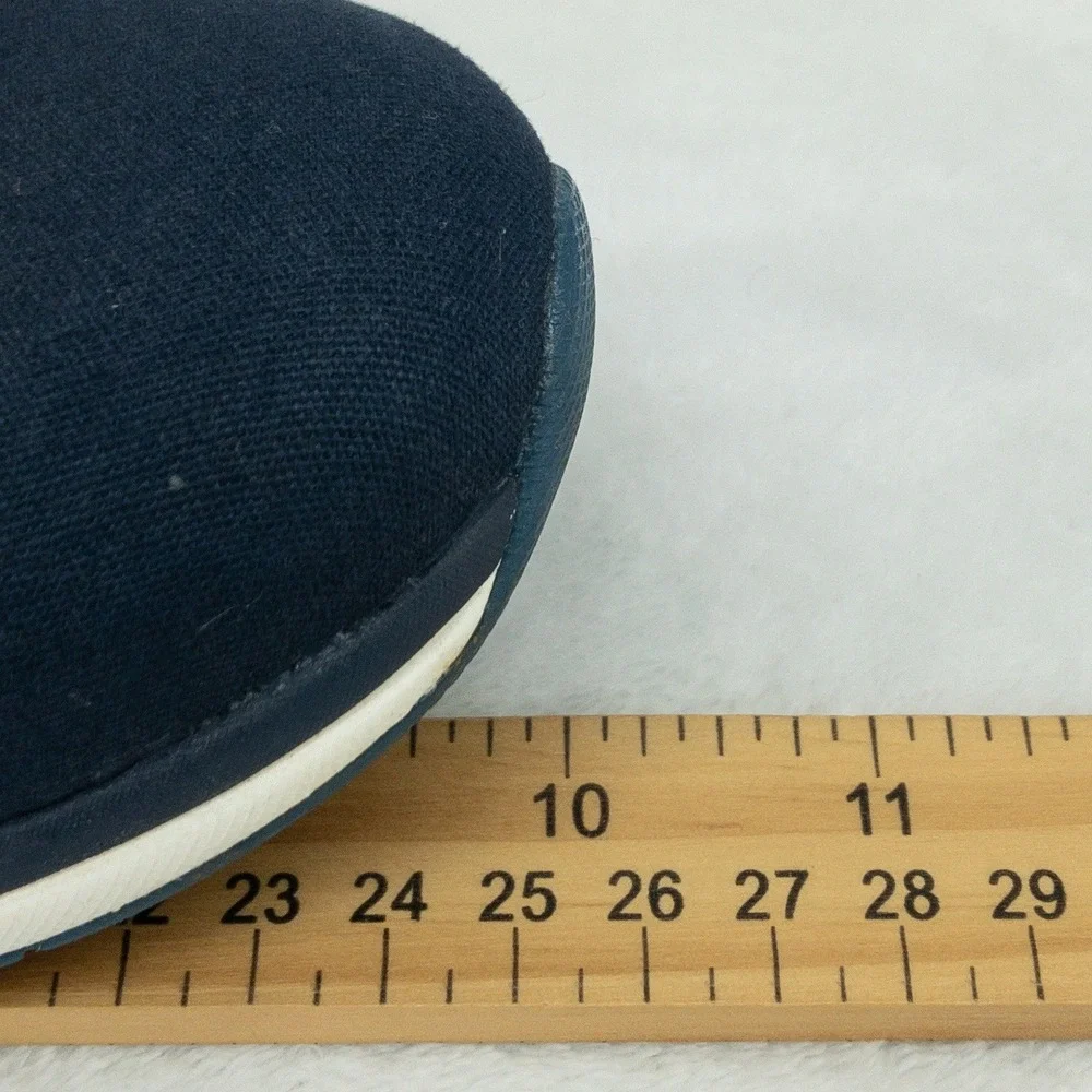 Kuru Atom Slip‎ On Womens Size 7 Navy Blue Canvas Suede Orthotic Walking Shoes